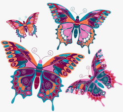 彩铅蝴蝶图案素材