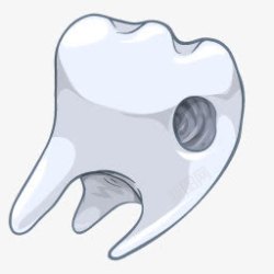 卡通白色牙齿蛀牙素材