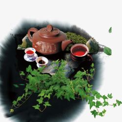 中国风古风茶文化水墨素材