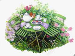 花园里花园里下午茶高清图片