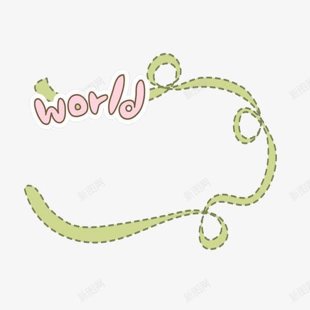 绿色藤条文字边框矢量图ai免抠素材_88icon https://88icon.com 儿童 卡通 文字边框 绿色 矢量图