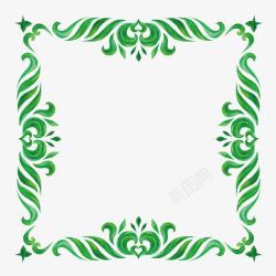 绿色的花纹镜框边框素材