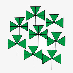 绿色幸运草装饰图案矢量图素材