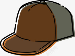 褐灰色卡通帽子矢量图素材