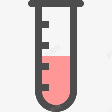 红色医疗试管图标图标