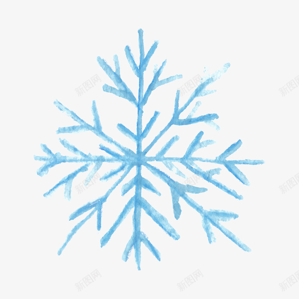 手绘雪花案矢量图ai免抠素材_88icon https://88icon.com 冰蓝色 冰蓝色雪花 雪花设计 矢量图