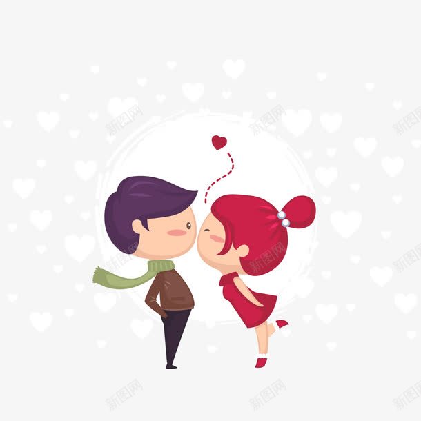 亲吻的可爱情侣png免抠素材_88icon https://88icon.com 亲吻 可爱 围巾 情侣 矢量素材