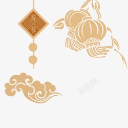 春节海报中国风装饰素材