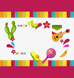 粉色墨西哥节日海报矢量图素材
