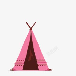 粉色帐篷粉色水彩帐篷高清图片