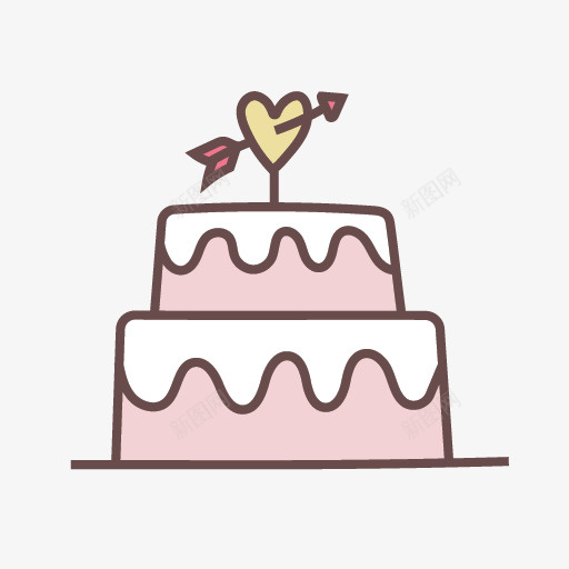 粉色蛋糕上的一箭穿心png免抠素材_88icon https://88icon.com 一箭穿心 卡通手绘 爱心 箭头 蛋糕 装饰图 食物