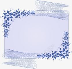 蓝紫色花纹边框素材