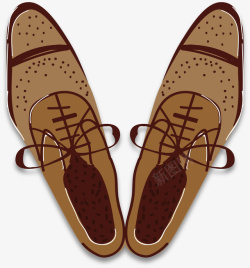 棕色男式皮鞋矢量图素材