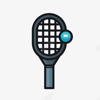 网球拍卡通运动网球拍标图P矢量图图标图标