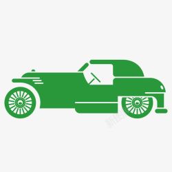 绿色扁平轿车卡通汽车素材