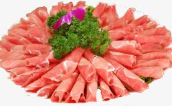 羊肉卷配花菜素材