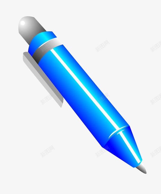 蓝色圆形圆珠笔png免抠素材_88icon https://88icon.com 圆形圆 学习工具 珠笔 蓝色