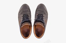 实物黑色系带休闲旧鞋素材