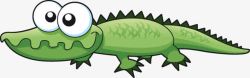 卡通大眼绿色鳄鱼图案素材
