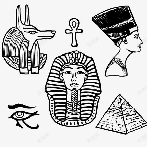 手绘古埃及png免抠素材_88icon https://88icon.com 埃及人 埃及元素 手绘 手绘素材 金字塔