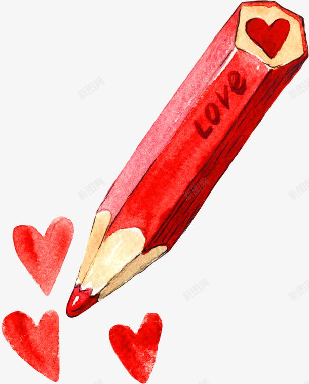 铅笔爱心png免抠素材_88icon https://88icon.com 一支 卡通 手绘 爱心 简图 红色 装饰 铅笔