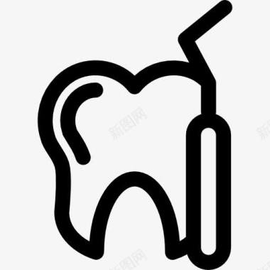 常用医疗工具牙医工具和齿廓图标图标
