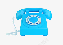 玩具电话手拨蓝色电话高清图片