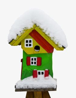 堆满积雪堆满积雪的小屋高清图片