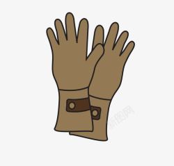 卡通棕色的冬季保暖手套素材