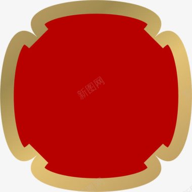 欧式花纹红色圆角花纹图标图标