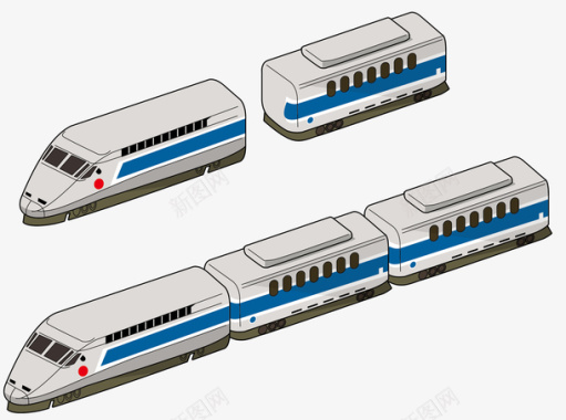 白色蓝条列车图标图标