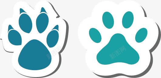 猫爪印png免抠素材_88icon https://88icon.com 手绘 猫爪印 蓝色