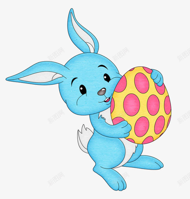 蓝色卡通小兔子png免抠素材_88icon https://88icon.com 兔子 卡通兔子 可爱 彩蛋 蓝色