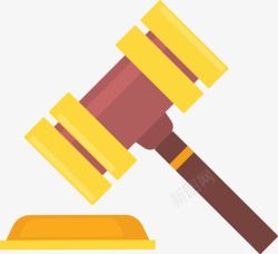 黄棕色维护正义法槌矢量图素材