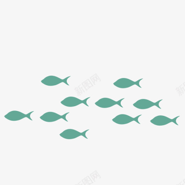 动物扁平海洋鱼类矢量图图标图标