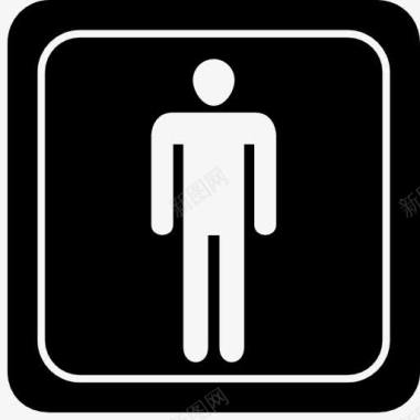 男性符号广场上的人的信号图标图标