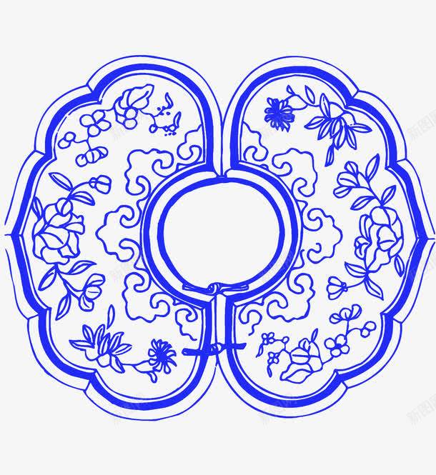 对称青花花纹png免抠素材_88icon https://88icon.com 对称 青花瓷 青花花纹