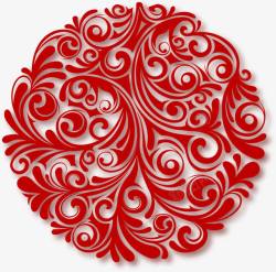 红色花纹重阳节海报素材