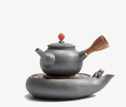 银斑黑檀木茶具素材