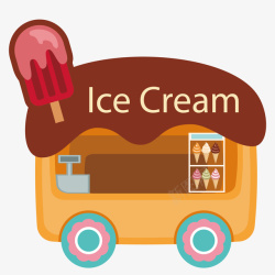 售卖冰淇淋车子素材