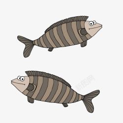 灰色的两条鱼素材