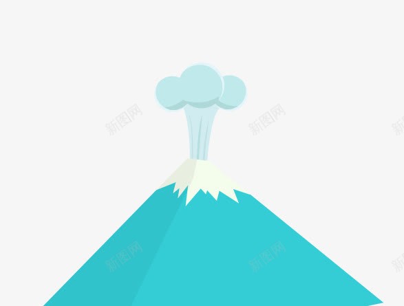 卡通火山png免抠素材_88icon https://88icon.com 卡通 火山 蓝色