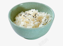 芝麻白饭小碗里的黑芝麻米饭高清图片