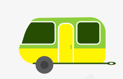 黄色绿色卡通公共汽车矢量图素材