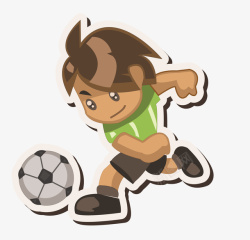 可爱卡通踢足球男孩矢量图素材
