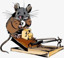 卡通偷吃老鼠捕鼠器素材