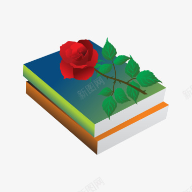 花朵书上的玫瑰花图标图标