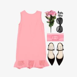 粉色连衣裙素材