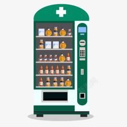 自动售货绿色卡通自动售药机矢量图高清图片