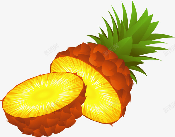切开的菠萝png免抠素材_88icon https://88icon.com 免抠PNG 凤梨 卡通水果 水果 菠萝